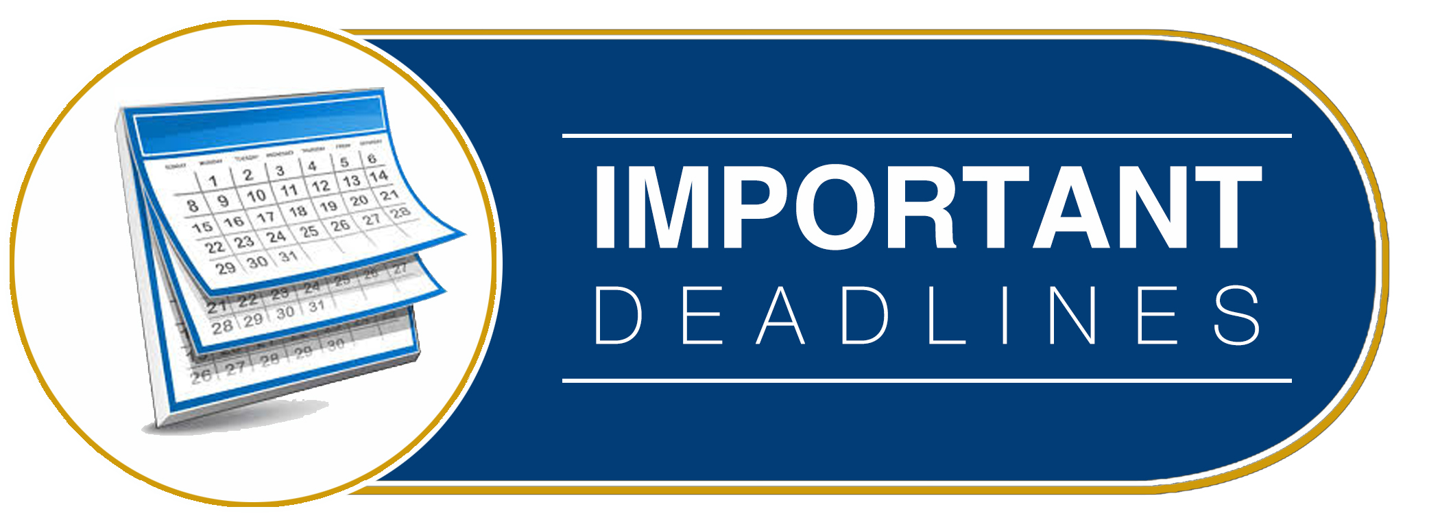 Application deadlines - banner